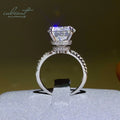 Silver 925 Original 5 Carat Brilliant Cut Diamond Test Past D Color Moissanite 4 Claws Crown Ring for Women Gemstone Jewelry