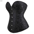 Jacquard Overbust Corset Hemming Simple Elegant Bustier Top Plastic Boned Shaper Outfit Edge Korsett for Women