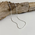 1MM Geometric Beads Chain Necklaces Women Fine 925 Sterling Silver Jewelry