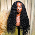 150% Density HD Transparent Deep Wave Lace Frontal Wig  Brazilian Deep Curly Lace Front Human Hair Wigs for Black Women