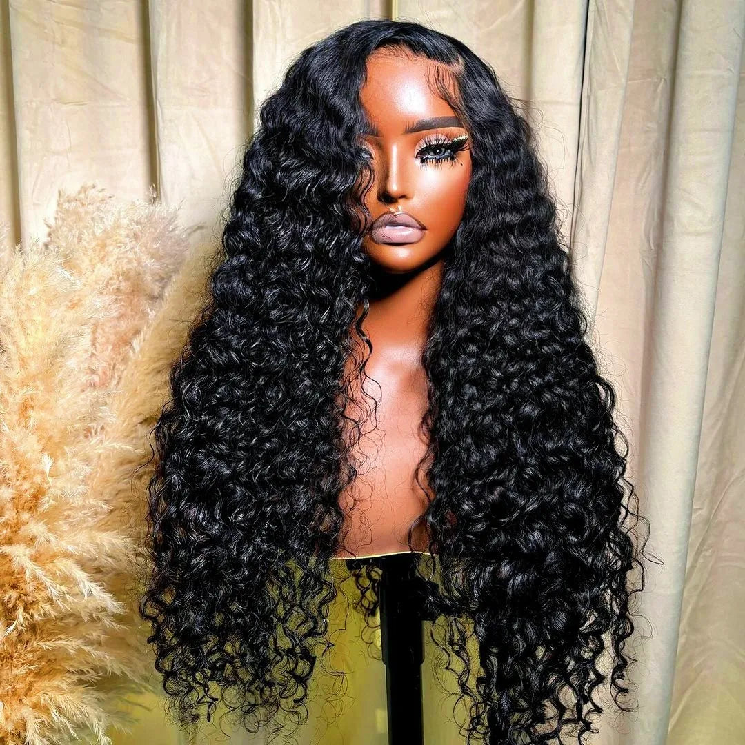 150% Density HD Transparent Deep Wave Lace Frontal Wig Brazilian Deep Curly Lace Front Human Hair Wigs for Black Women MegaBDM