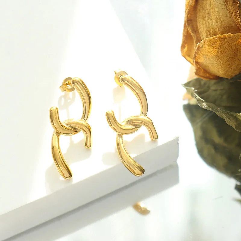 2022 Dainty Stud Earrings Stainless Steel 18k Gold Plated Stud Earrings for Women Fashion Jewelry Gift Earrings