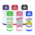 RTS USA Warehouse 50pcs/Ctn 12oz Sublimation Tumbler Stainless Steel Kids Cup Water Bottle With Colorful Flip Top Mix Color Lids