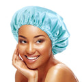 Double Layer Elastic Bottom Plain Color EVA Waterproof Shower Caps Bath Hat Bonnet for Women