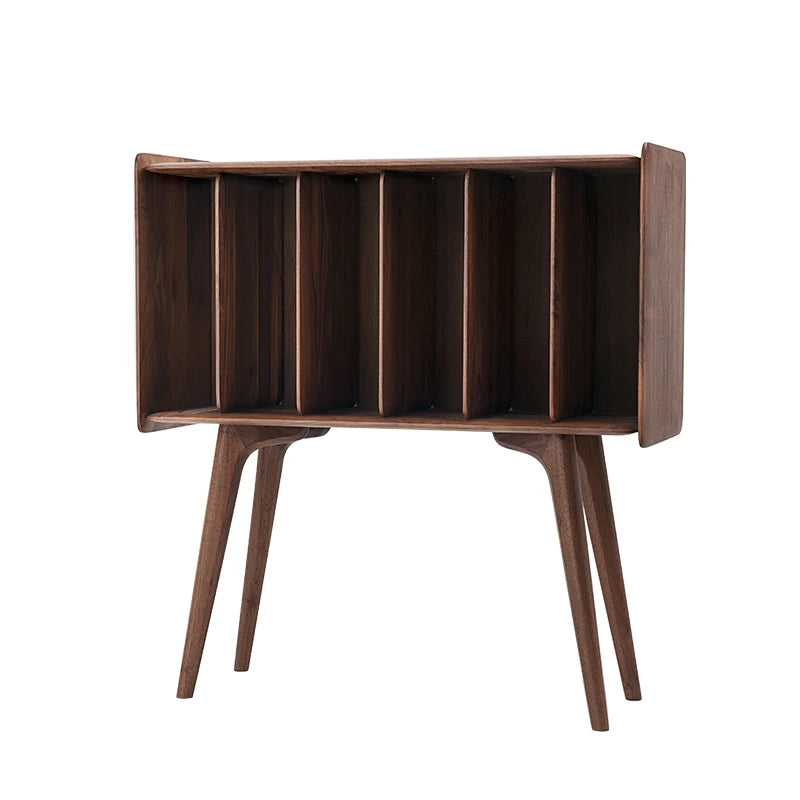 Nordic Furniture Black Walnut Cherry Pure Solid Wood Vinyl Record Holder Wood Bookshelf