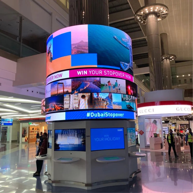 King VisionLed P3 Full Color LED Square Column Sky Curtain Brick Screen Indoor Cylindrical Video Wall Display