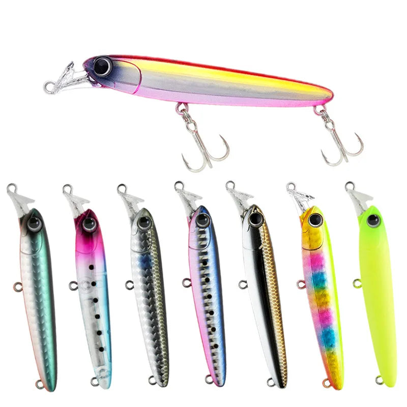 WEIHE 13g 75mm 9 Colors Artificial Lifelike Minnow Fishing Lure Sinking Bait ABS Plastic Swimbait for Freshwater Saltwater