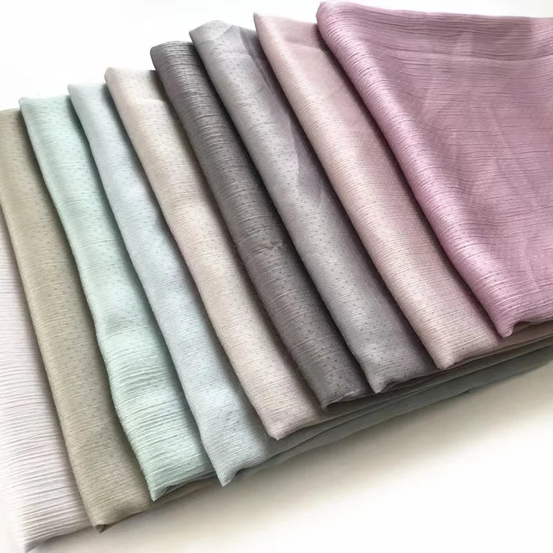 New FashionMuslim Satin Crinkle Hijab Silk Shawl Feeling Dot Scarf for Women Hijab Headband Islamic Headscarf Foulard Femme