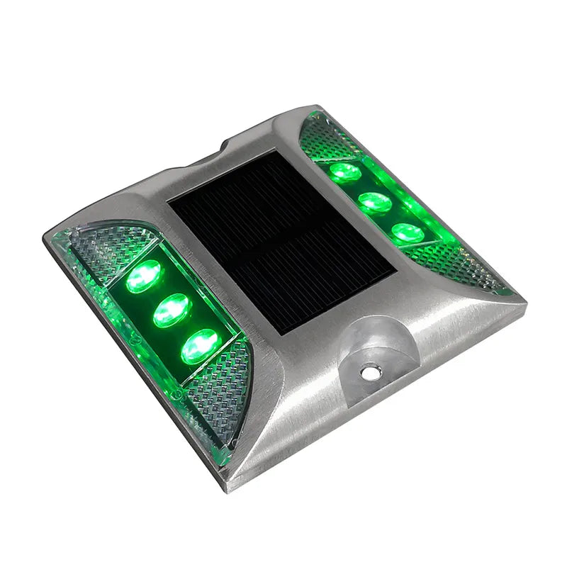 Solar 6 Led Surface Road Stud Driveway Lights Aluminum Road Marks