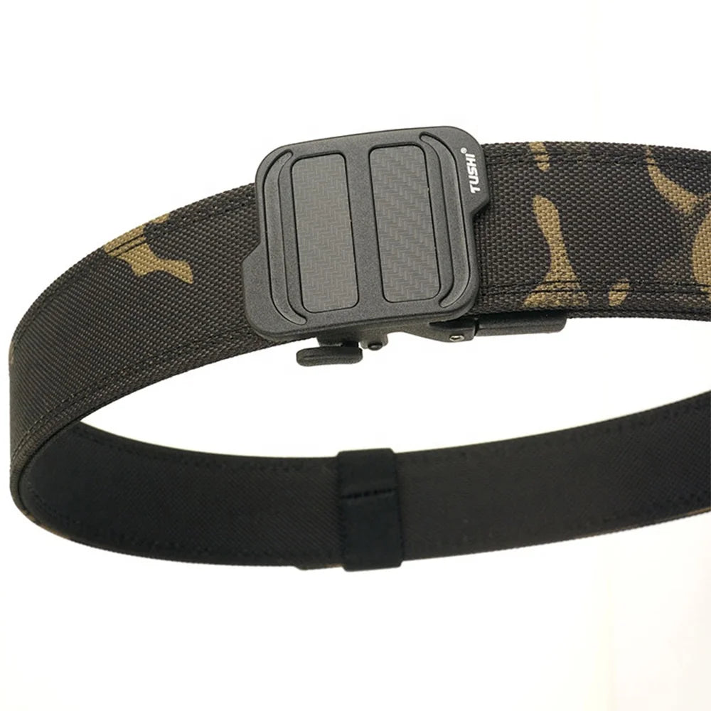 Wholesale Multi-Functional Bilayer Nylon Tactical Belt Customizable Metal for Buckle Environmentally Friendly Fabric Belts