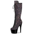 Bling Sequin Thin Heel Transparent Boots Nightclub 17cm High Heels Steel Tube Pole Dance Boots Thigh High Boots Platform Fetish