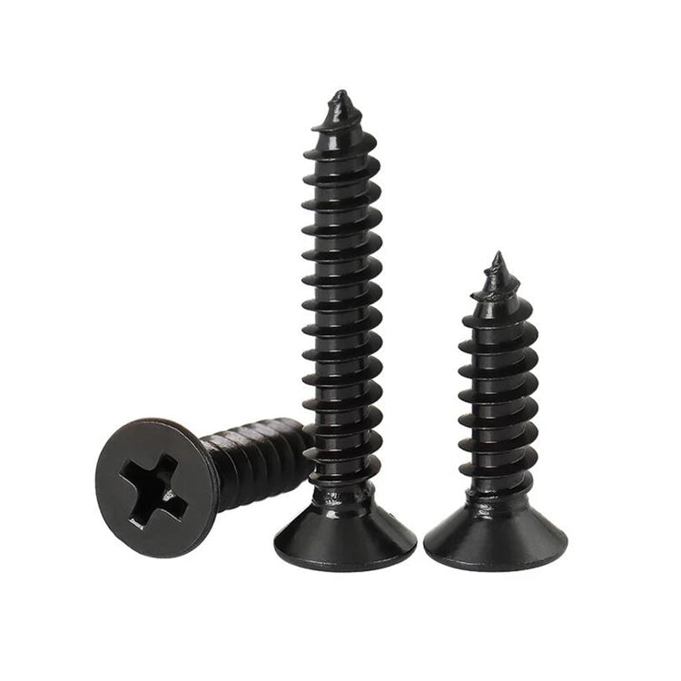 M1.7 M2 M2.3 M2.5 M2.6 M2.8 M3 M4 M5 Black Stainless Steel 304 Phillips Flat Head Countersunk Wood Screws