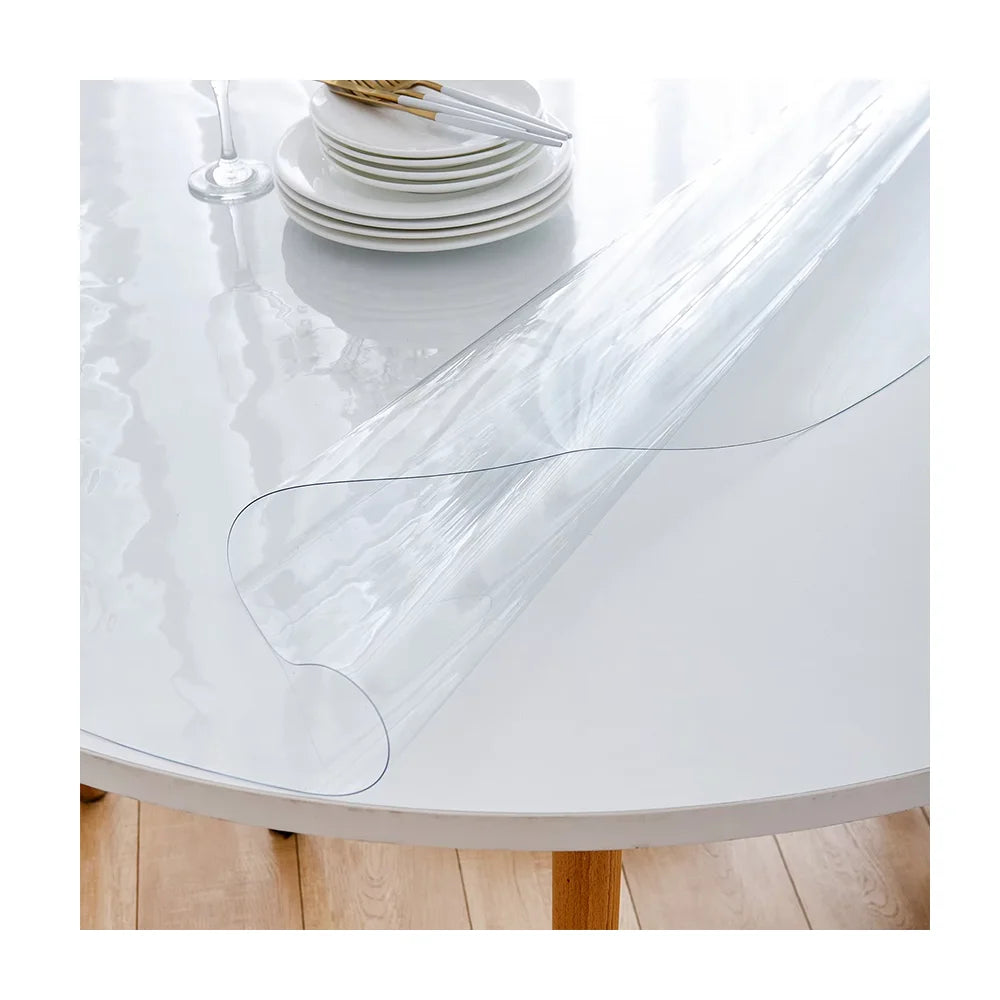 Crystal Clear Plastic Table Cover for Home Use Waterproof