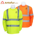 EN 20471 ANSI Class 3 Hi Vis Reflective Birdeye Mesh Fabric Long Sleeve Shirt High Visibility T Shirt Safety Workwear