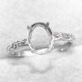Sterling Silver 6*8/7*9/8*10mm Semi Mount Ring Empty Frame Blank Support Setting Base Holder Without Center Stone for DIY Inlay