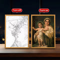 Christmas Wood Photo Frame Decorative LED Lamp Three-Color Glowing LED Light Painting Canvas Support Base for Scenery Subjects