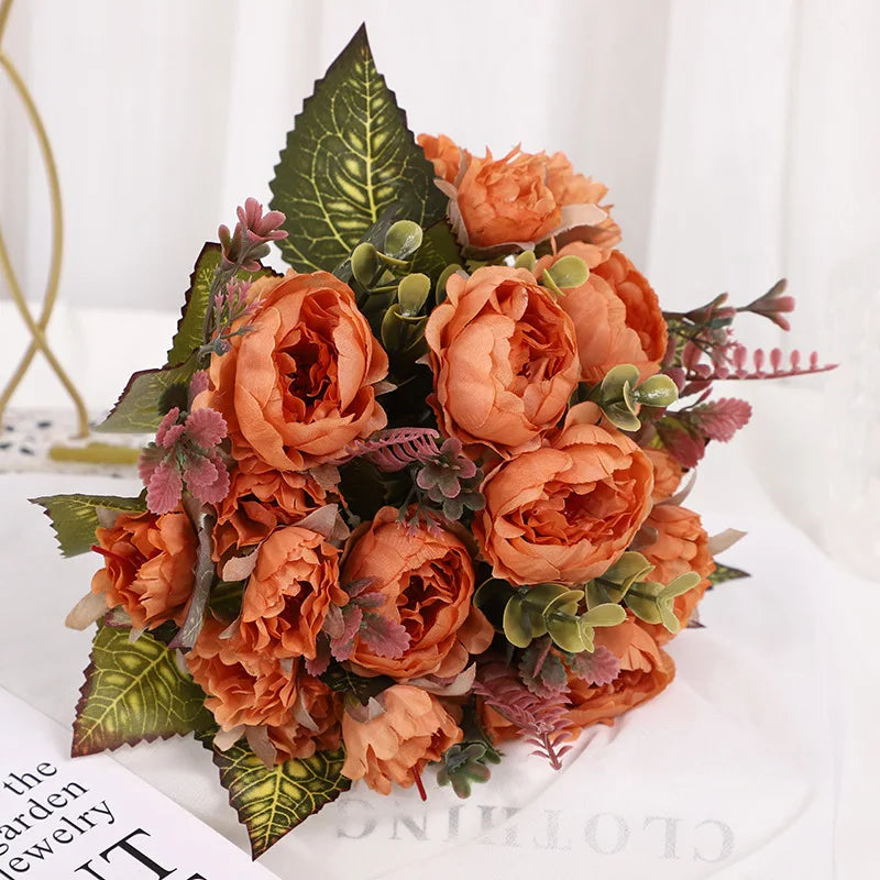 Artificial Silk Peony Bouquet High Simulation Customized Color Home Wedding Graduation Mother's Day Gardening Decor