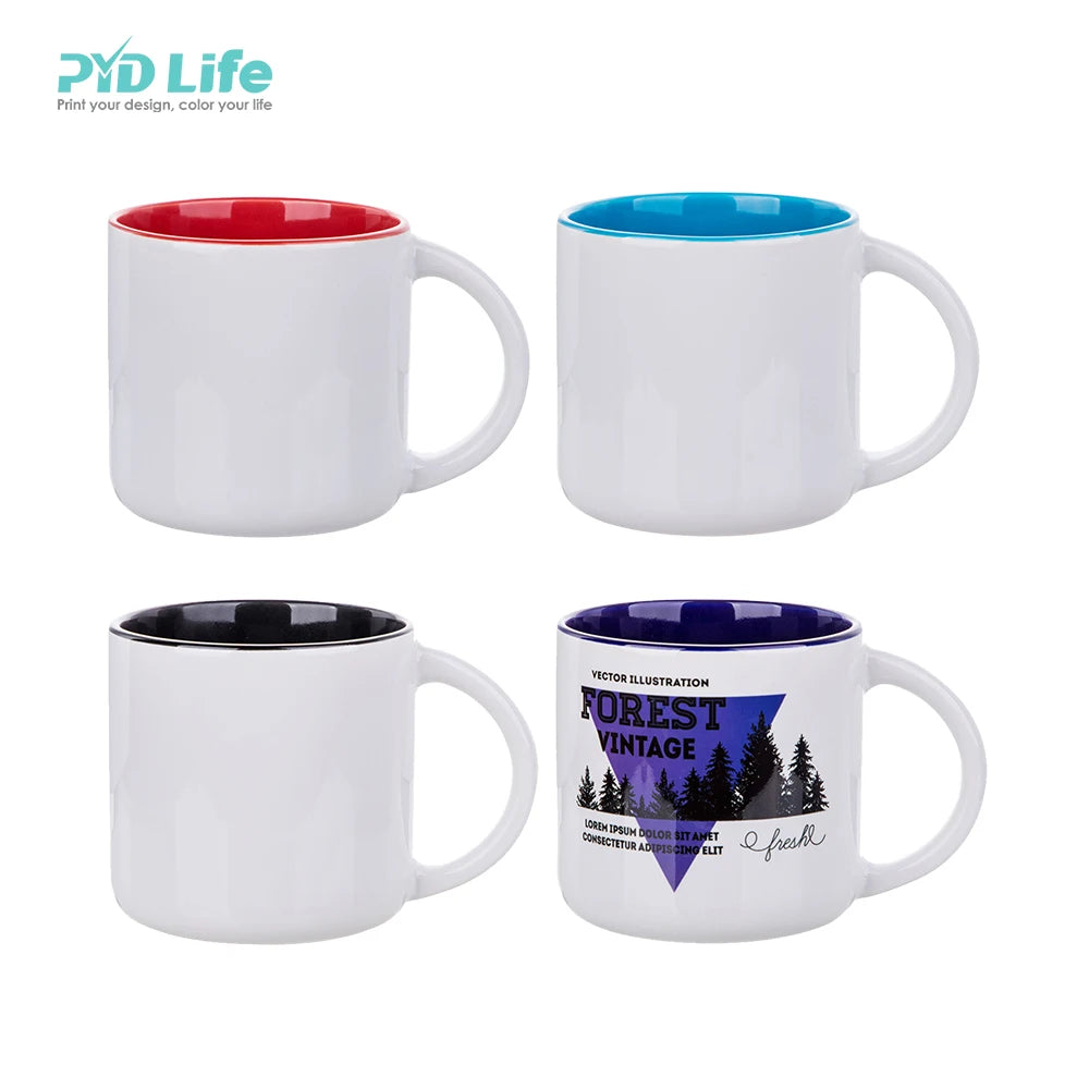 PYD Life 14 oz 420 ml Two-Tone Colored Sublimation Mugs Ceramic Mug Coffee Mug for Sublimation