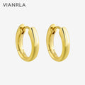 VIANRLA 925 Sterling Silver Jewelry Hoop Oval Earrings 18k Gold Plated Earring for Women Wholesale