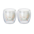 Cute Beer Cat Juice Milk Drinking Double Wall Glass clear Water Coffee Mug with Handle Cup