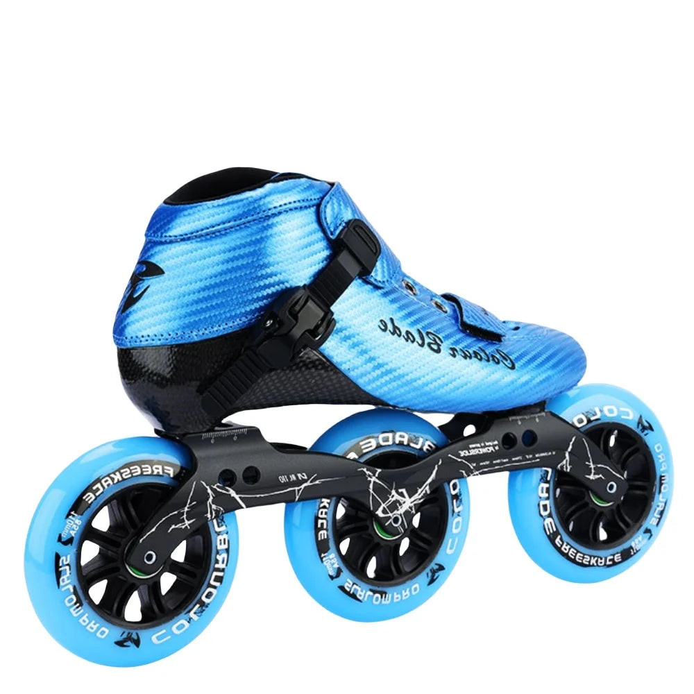 OEM Factory Custom Logo Adult Speed Skating Inline Skates Adjustable Roller Shoes 3 4 Wheels Carbon Glass Fiber Inline Skates