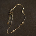Fashion 14k Gold Plated 925 Sterling Silver Women Round Charms CZ Chain Links Bracelet for Girls