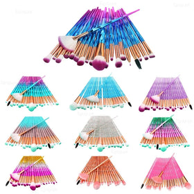 20Pcs Diamond Makeup Brushes Set Powder Foundation Blush Blending Eye Shadow Lip Cosmetic Beauty Make up Brush