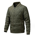 New Hot Solid Jacket Cotton Jacket Rhombus Padded Stand up Collar Warm Cotton Winter Jacket for Men