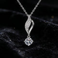 New Design Vvs D Color 1CT  Moissanite Leaf Pendant S925 Sterling Silver Necklace for Women Wedding Birthday Gift