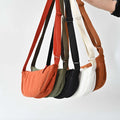 Solid Color Women's Corduroy Hobos Shoulder Bag All Match Female Travel Messenger Bags Underarm Bag Simple Purse