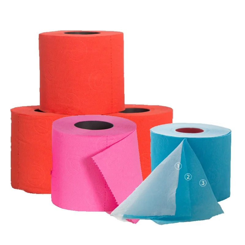 Wholesale Red Custom Eco-Friendly Soft Strong Toilet Tissue Rolls-Jumbo/Standard Size