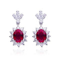 2022 Luxury 925 Silver Drop Earrings for Women Exquisite Oval Gem Egg-Shaped Design Wedding Gift