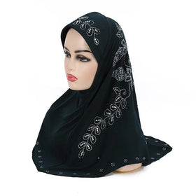 Malaysia Muslim Beautiful Instant Soft Hijab Shining Diamond Stone Dress Hijabs for Women H270