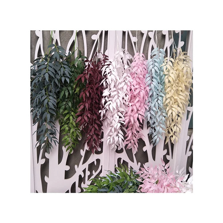 Newest New Willow Leaf Wall Hanging Real Touch Artificial Flowers Decoration Mariage