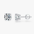 925 Sterling Silver 0.5CT Dazzling Moissanite Wedding Fine Jewelry Luxury D Color 1CT Moissanite Stud Earrings for Women