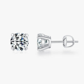 925 Sterling Silver 0.5CT Dazzling Moissanite Wedding Fine Jewelry Luxury D Color 1CT Moissanite Stud Earrings for Women
