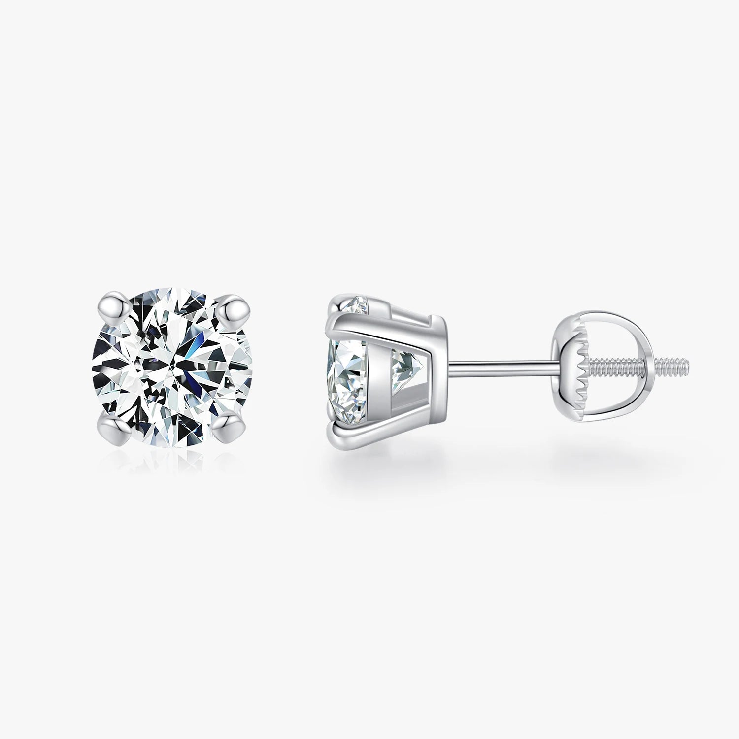 925 Sterling Silver 0.5CT Dazzling Moissanite Wedding Fine Jewelry Luxury D Color 1CT Moissanite Stud Earrings for Women