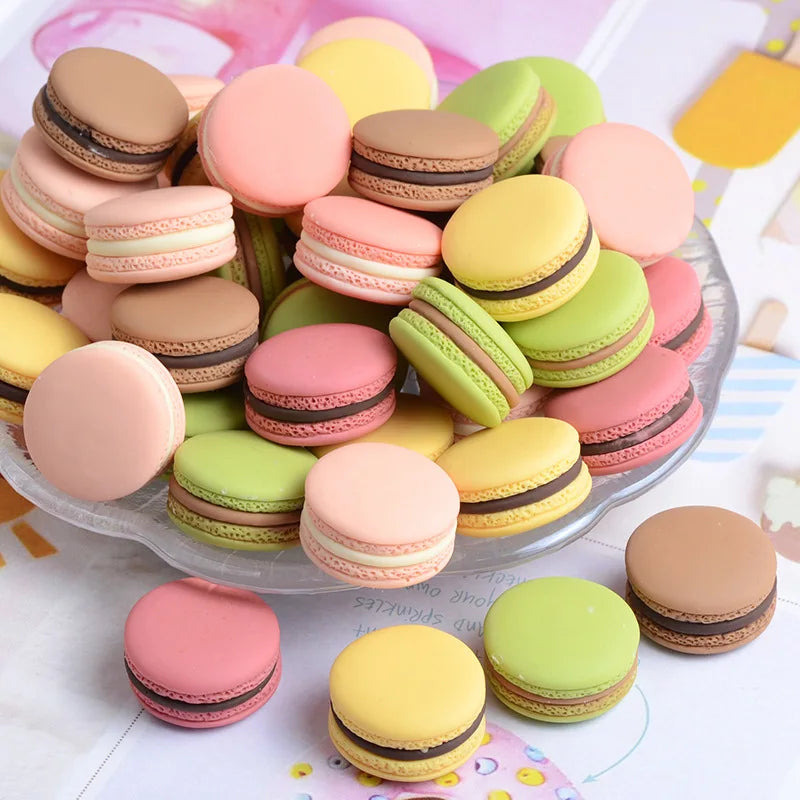 Resin 3D Simulation Macaron Flat Back Resin Charms Cabochon for Slime Filler Kid DIY Mobile Phone Hairclip Keychain Decor Craft