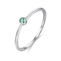 2026 CZCITY High-quality 925 Silver Ring for Women Round Gemstone Bezel Set 3colors Sterling Sliver Ring