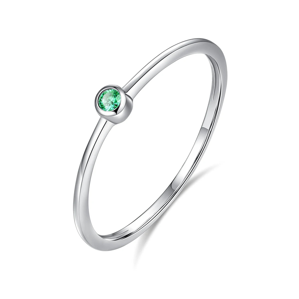 2026 CZCITY High-quality 925 Silver Ring for Women Round Gemstone Bezel Set 3colors Sterling Sliver Ring