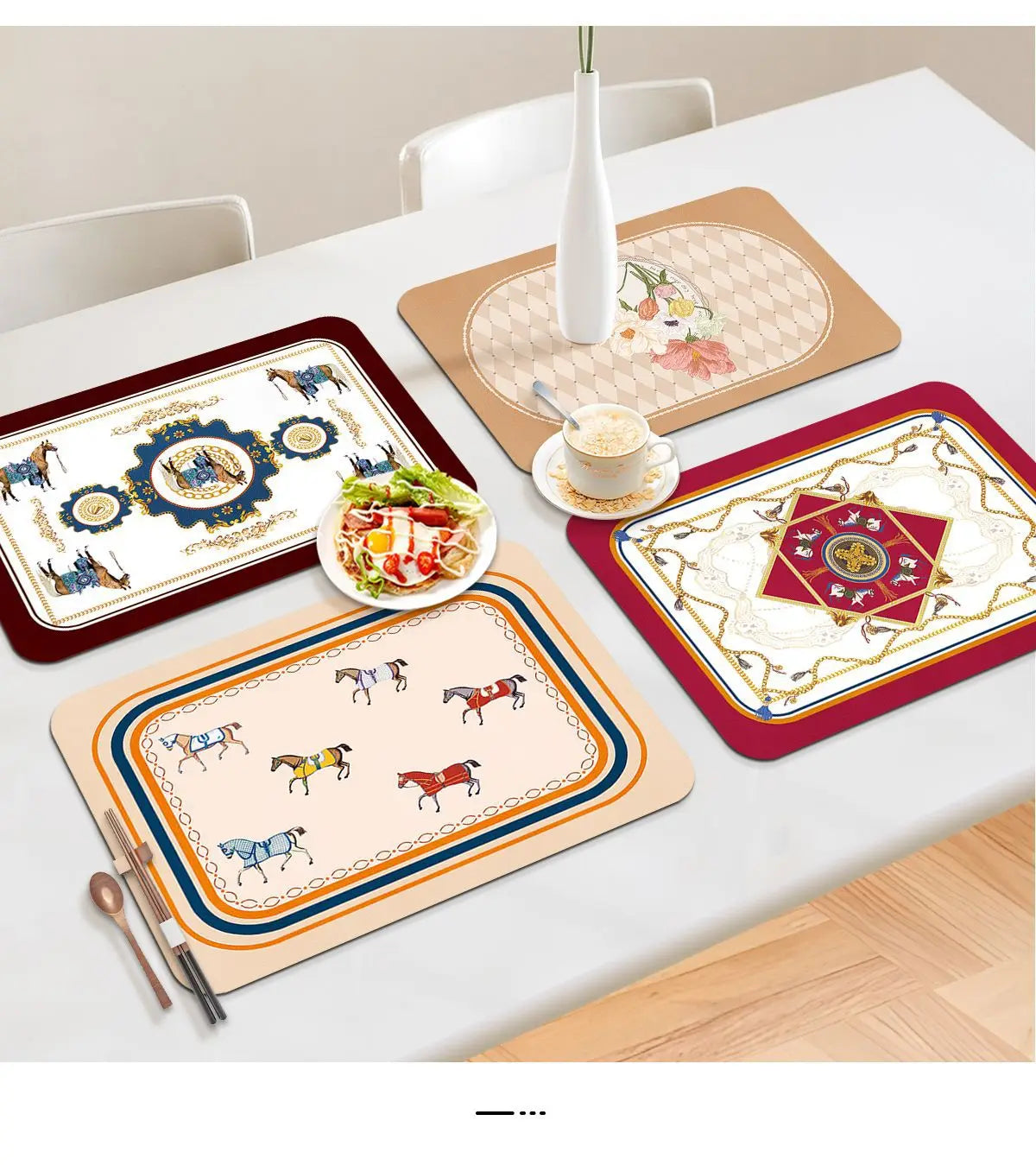 Retro Roman Style Waterproof and Oil-proof Wash-in MATS Western Placemats