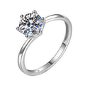 Gra Certificate VVS Classic 1CT Moissanite Gemstone Engagement Wedding Rings for Women 925 Sterling Silver