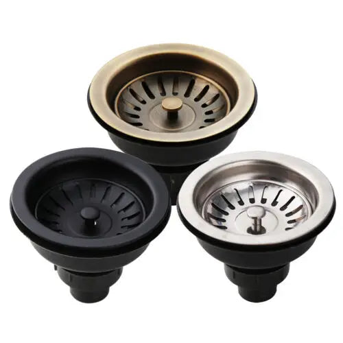 Modern 304 Stainless Steel Kitchen Sink Drain Strainer Stopper with Polished Surface Easy Clean 3-Year Warranty for Hotels