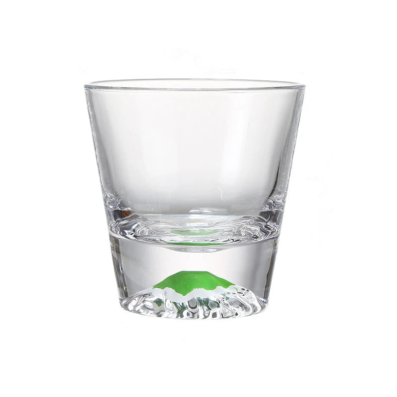 Custom Logo 3D Mount Fuji Japanese Whiskey Wine Glass Heavy Bottom Lead Free 220ml Capacity Professional Tasting Private Label