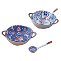 Hot Selling Double Handle Bowl Ceramic 9.5 Inch Sets Healthy and Safe Porcelain Dinnerware Dishes for Wholesale Minimalist Style