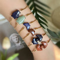 Stone Butterfly With Stainless Steel Gold Chain Bracelets for Women Crystal Animal Cute Gemstone Butterflies Penguin Bracelet