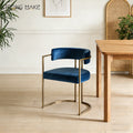 Wholesale Velvet Fabric Minamalist Upholstered Restaurant Dinning Hotel Luxurious Golden Metal Dining Chair