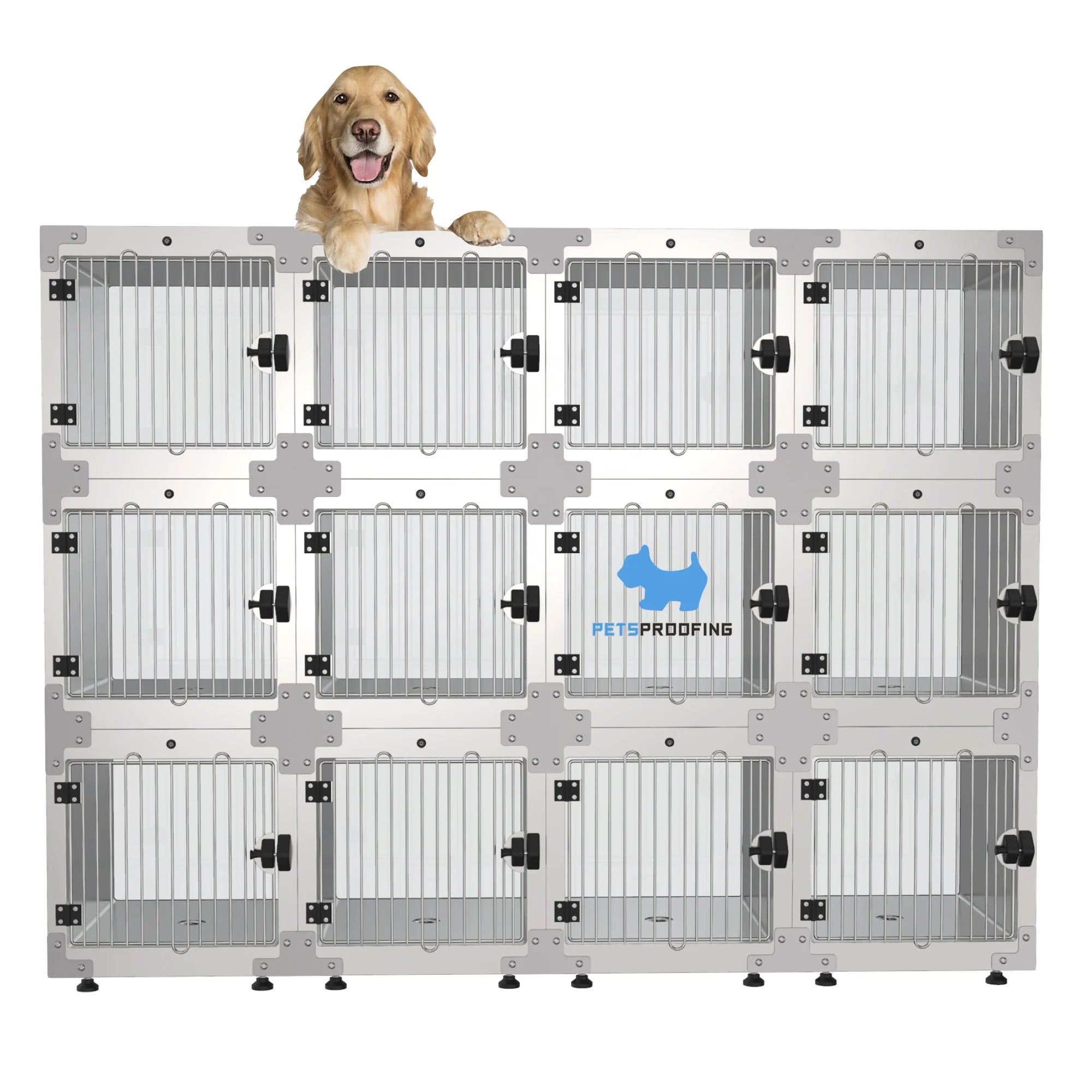 Veterinary Multifunction Visible Window Pet Crate for Small Medium Large Dogs Cats Breathable with Button Closure Windoe Bank