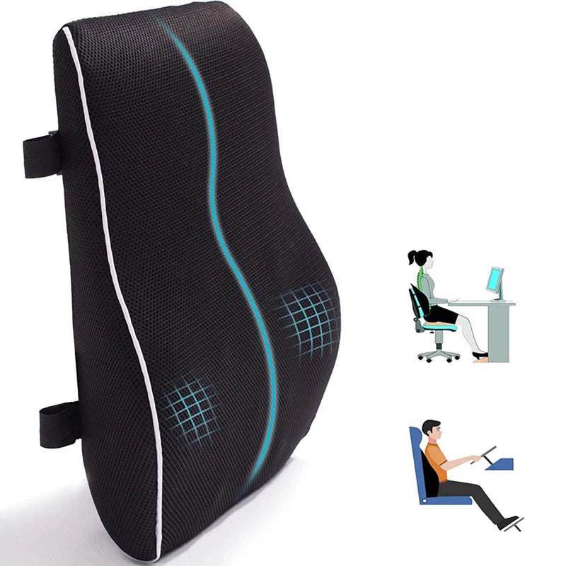 Lumbar Support Pillow for Office Chair Back Support Pillow for Car Computer Gaming Chair Recliner Memory Foam Back Cushion
