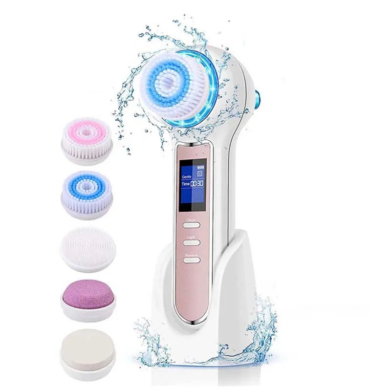 Rotating Spin Vaccum Blackhead Removal Waterproof Sonic Timer Facial Cleansing Spin Brush
